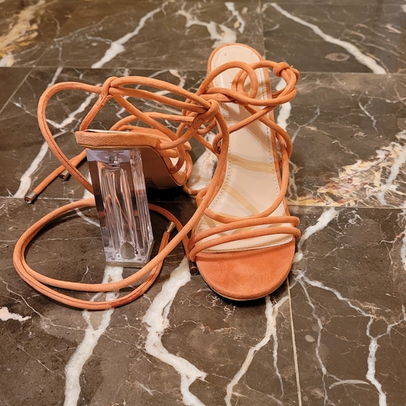 Coral strapy heels - Picture 3 of 4